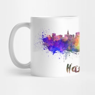 Hartford skyline in watercolor Mug